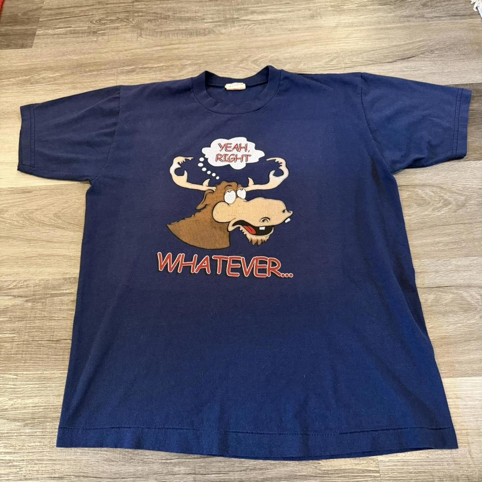 Other Vintage yeah right whatever moose t shirt 90s L Size US L / EU 52-54 / 3 - 3 Thumbnail