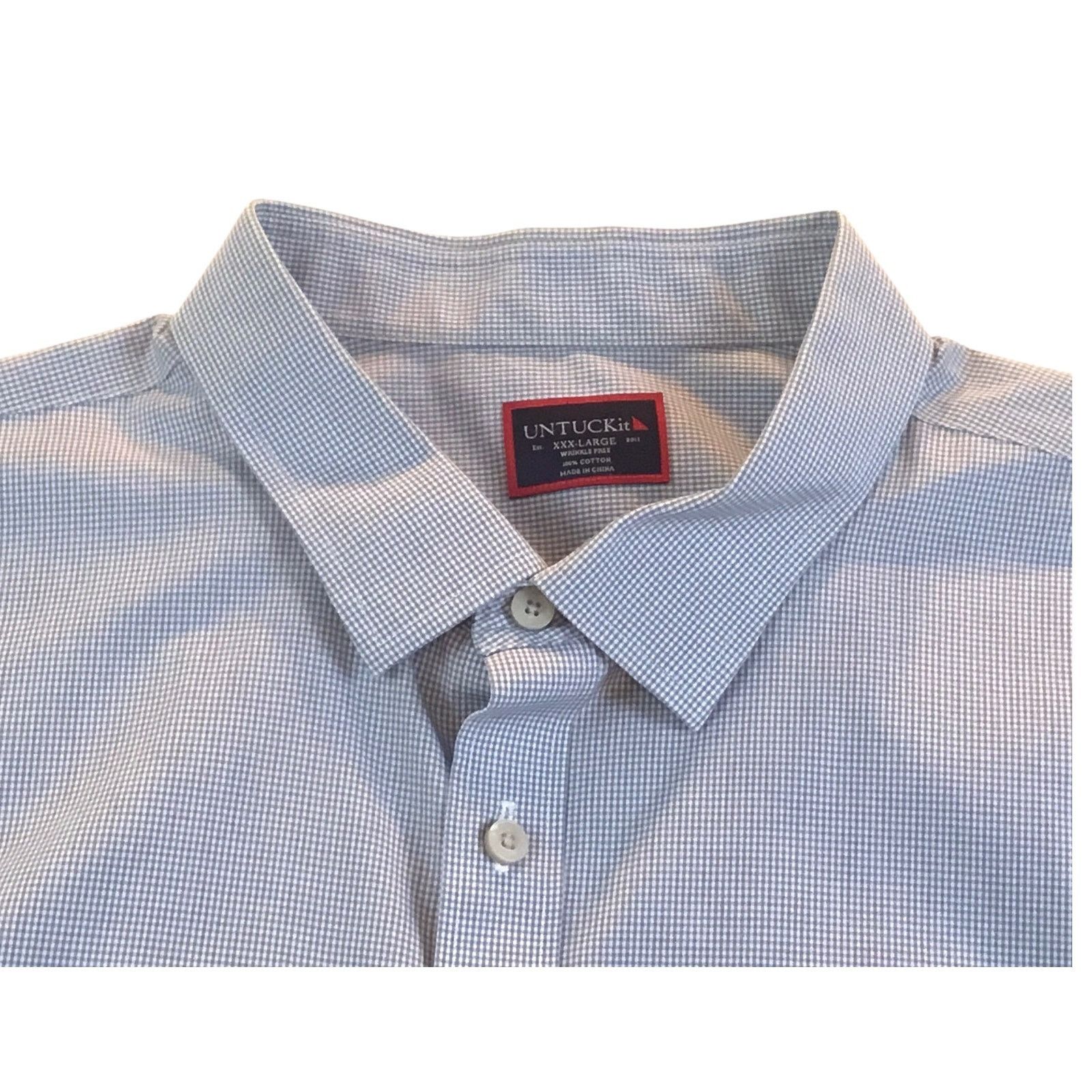 UNTUCKit UNTUCKIT Blue Check XXXL Long Sleeve Shirt 3XL Wrinkle Free Size US XXL / EU 58 / 5 - 2 Thumbnail