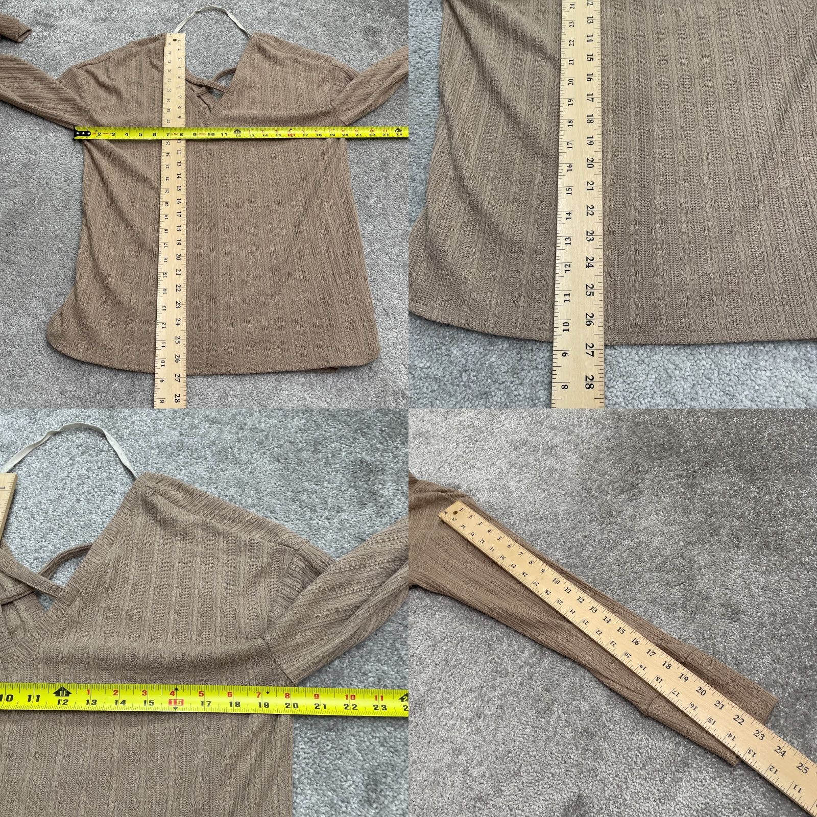Vintage Loverich Pullover Sweater Womens S Brown V-Neck Knitted Long Sleeve Casual Knit Solid Regular Size S / US 4 / IT 40 - 8 Thumbnail