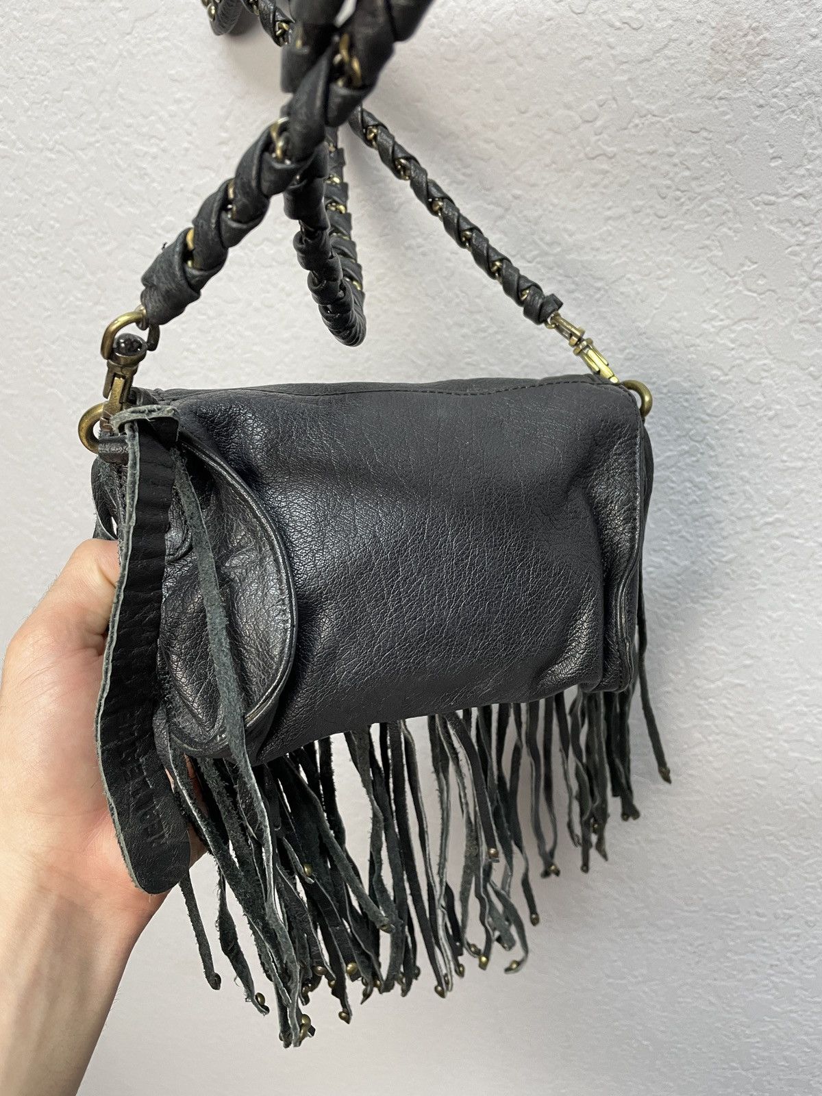 If Six Was Nine VINTAGE ARCHIVE LEATHER METAL KAMRII STYLE MESSENGER BAG 00s Size ONE SIZE - 6 Thumbnail