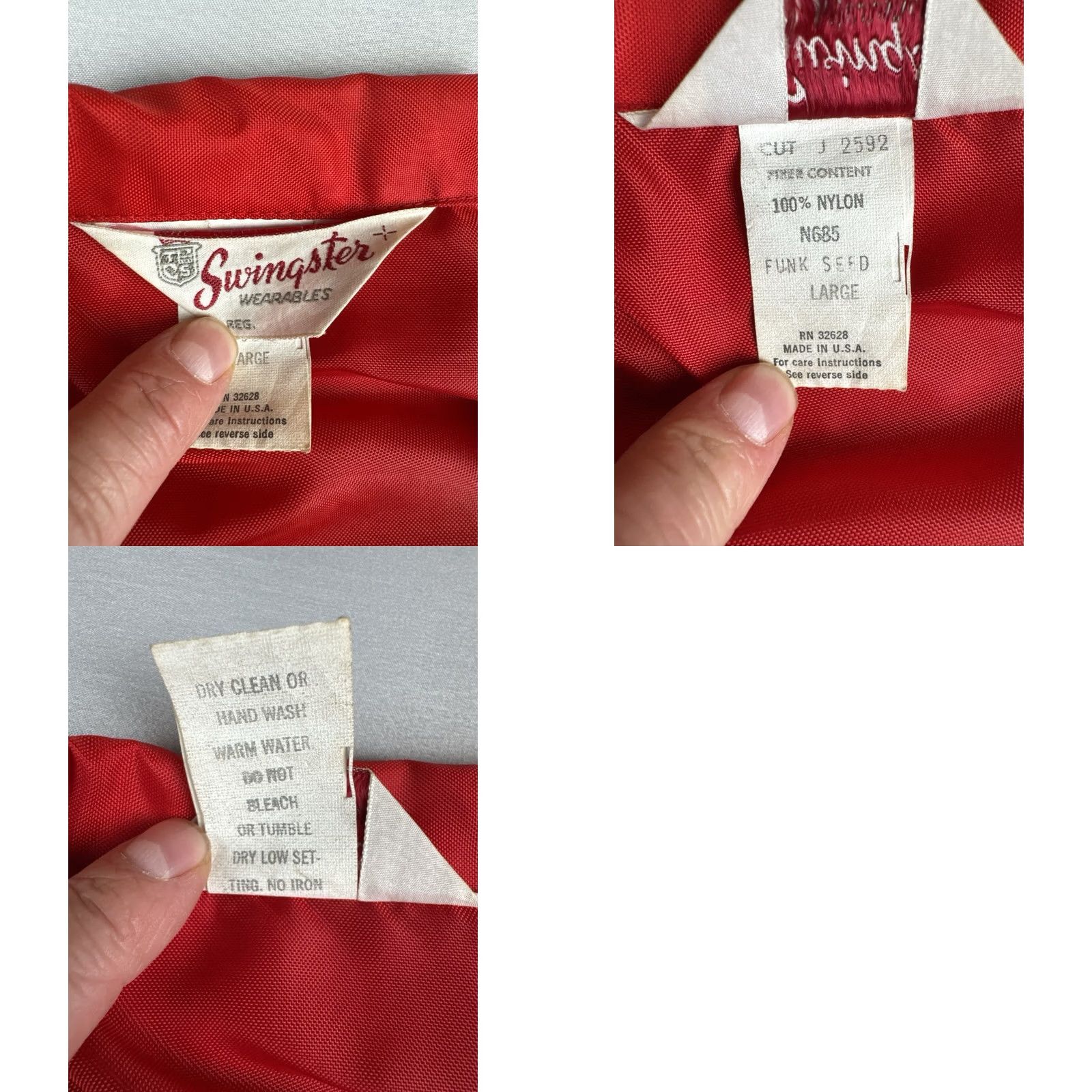 Vintage VINTAGE Swingster Racing Jacket Mens L Red Nylon 70s Famus? (Oops) Size US L / EU 52-54 / 3 - 9 Thumbnail