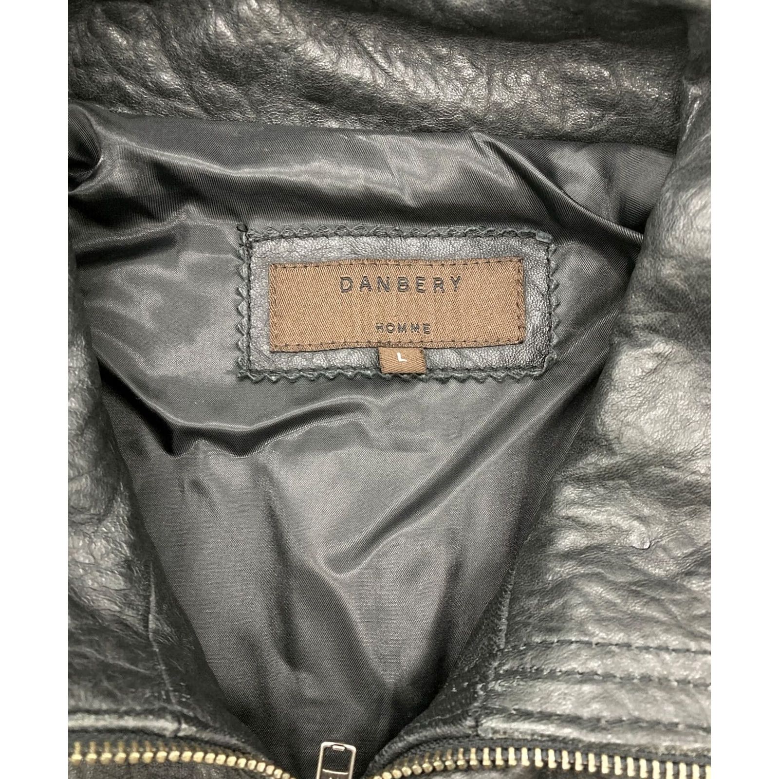 Vintage DANBERY HOMME Leather Jacket Jacket Men L Black Leather Jacket Size US L / EU 52-54 / 3 - 4 Thumbnail