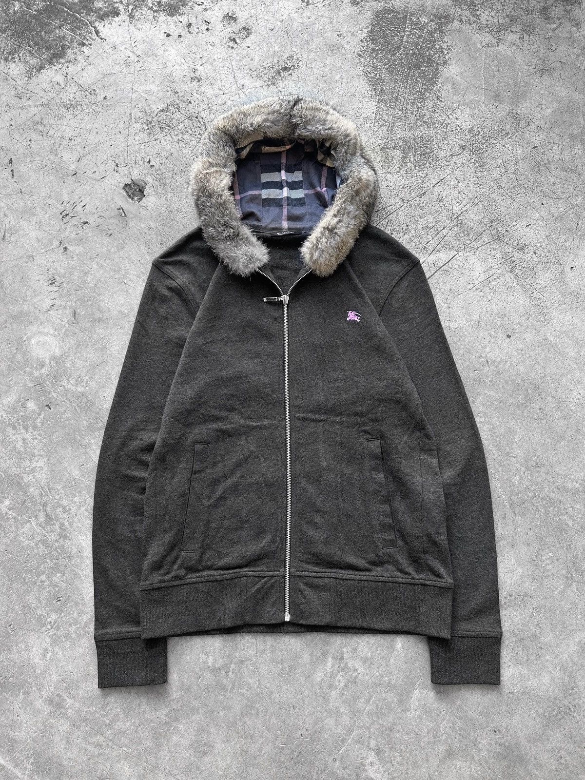 Burberry Burberry Black Label Rabbit Fur Zip Hoodie | Grailed