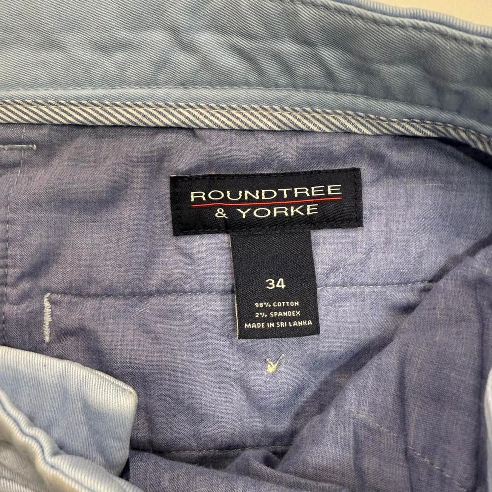 Roundtree & Yorke Mens Blue Roundtree & Yorke Chino Golf Shorts Sz 34 Size US 34 / EU 50 - 5 Thumbnail