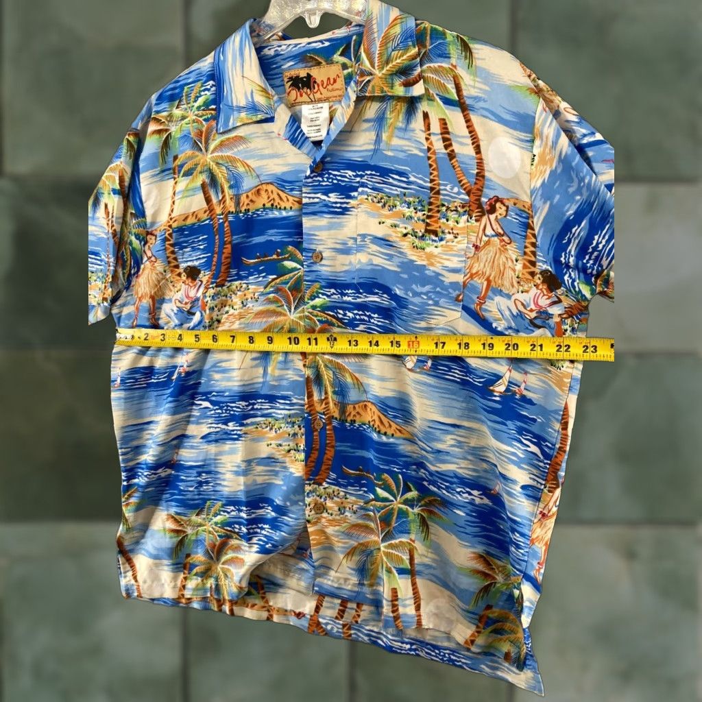 Vintage On Gear Mens Hawaiian Shirt Large Island Camp Button Up Size US L / EU 52-54 / 3 - 1 Thumbnail