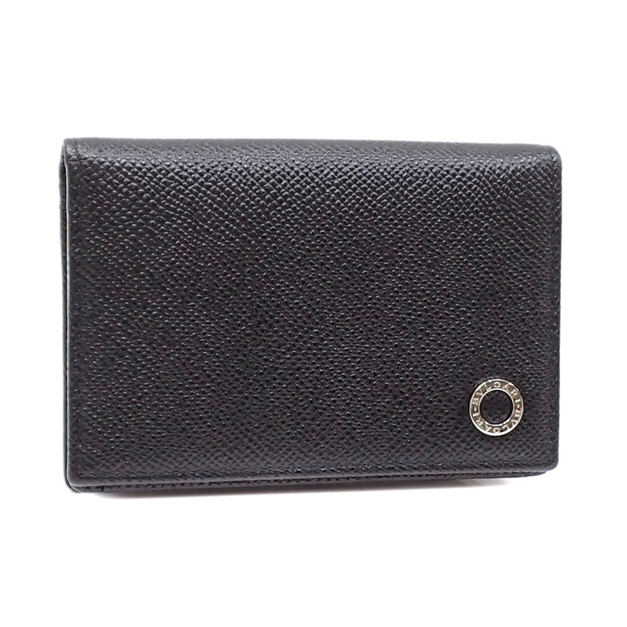 image of Bvlgari Bulgari Card Case For Men, Black Leather 30400 A211701, Women's