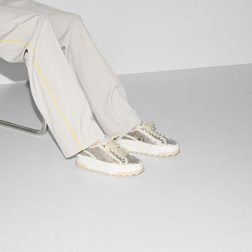 Gucci oc11z1025 GG Sneakers in Metallic Silver Size US 5.5 / IT 35.5 - 3 Thumbnail