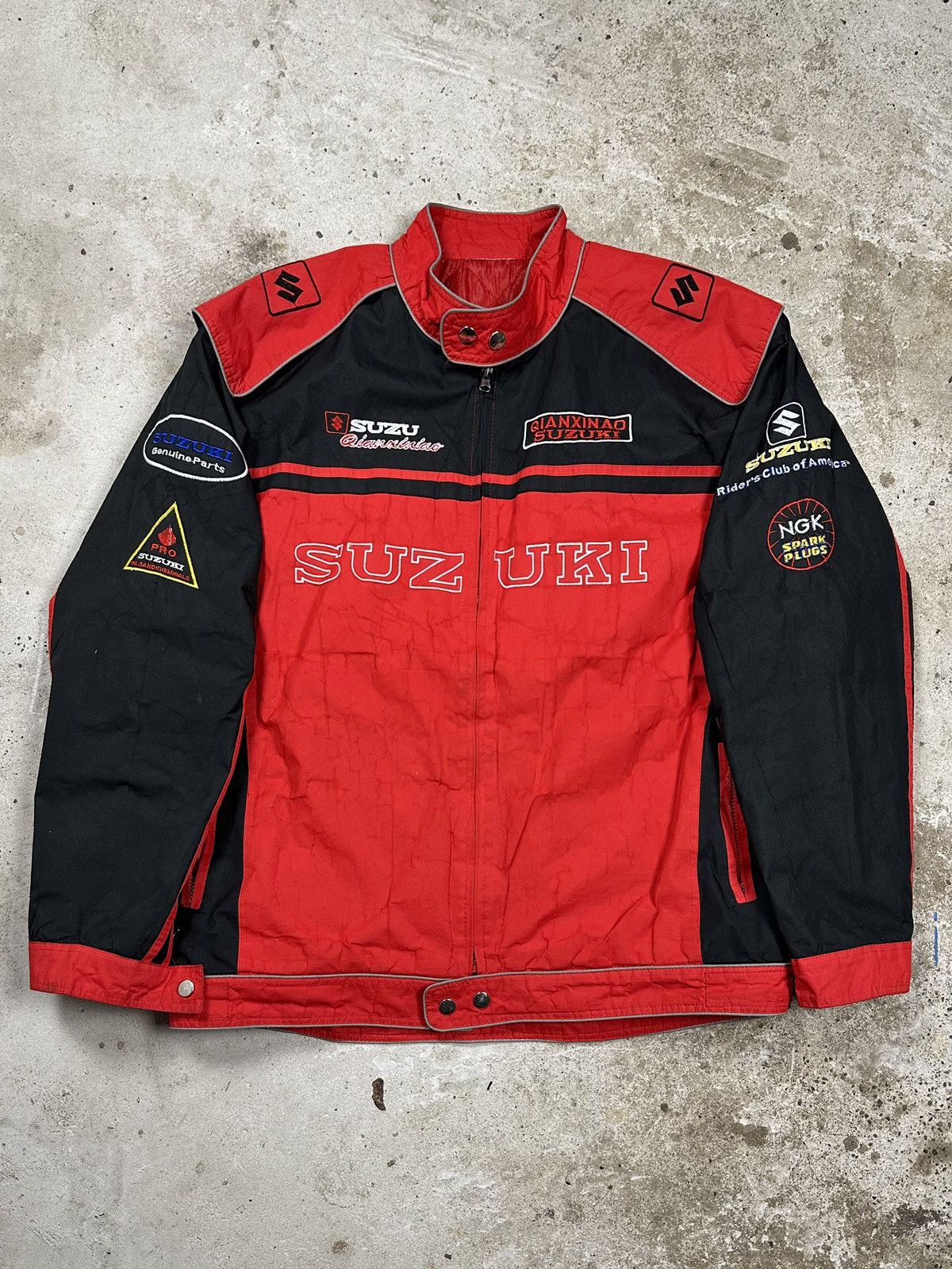 Vintage ‼️ Vintage y2k Suzuki Racing Jacket Red Size US XXL / EU 58 / 5 - 1 Thumbnail