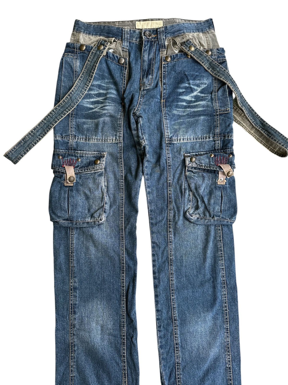 Japanese Brand Denim Techno Brand MulticPocket Crazy Design 🎌💥 Size US 30 / EU 46 - 5 Thumbnail