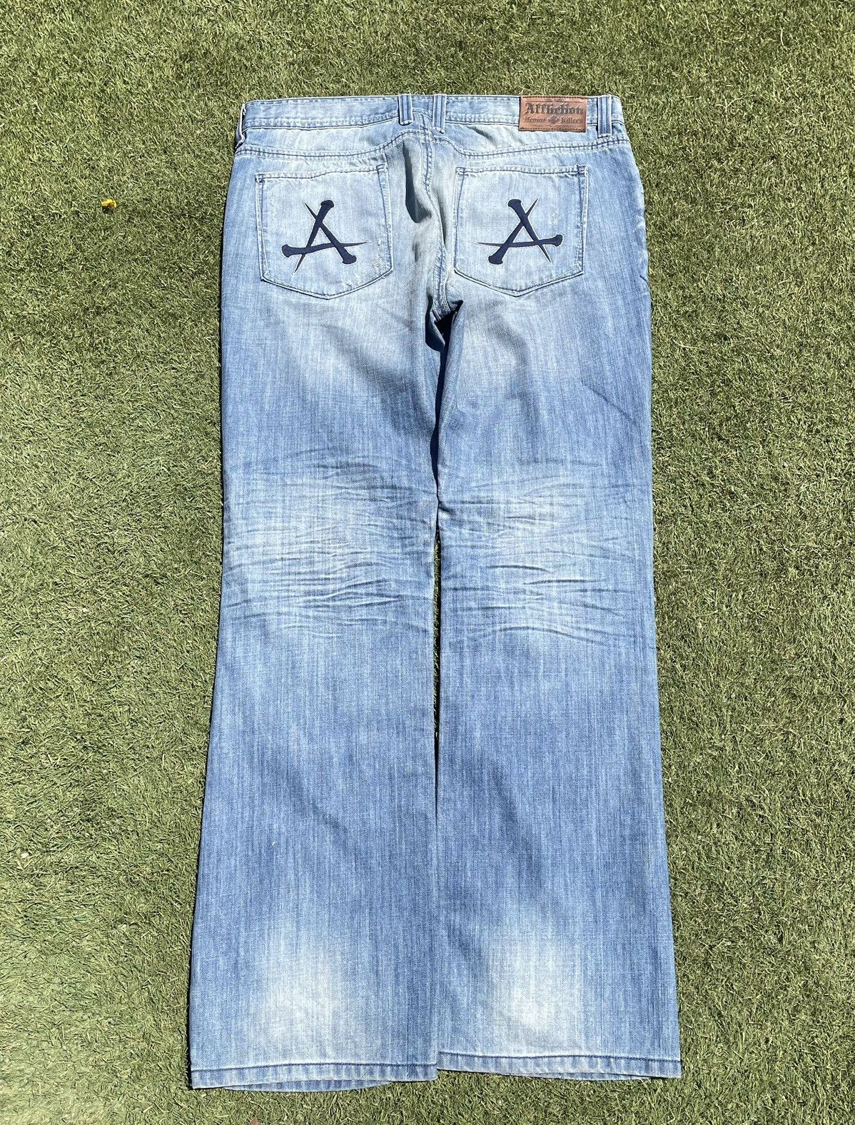 Affliction Affliction Denim Jeans Mens 40X34 Skull Faded Distressed Size US 40 / EU 56 - 8 Thumbnail