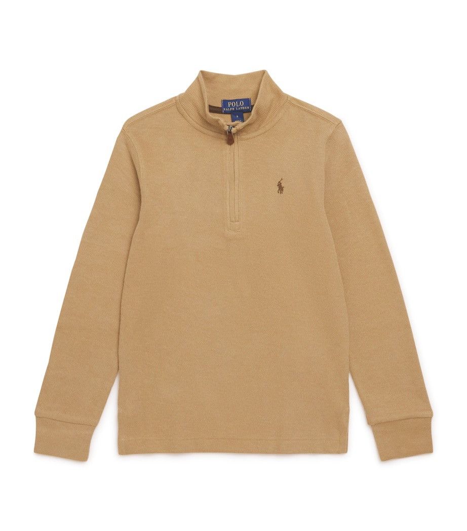 Polo Ralph Lauren POLO RALPH LAUREN Estate Rib TEEN Beige 1/4Zip Pullover Sz L Size US XXS / EU 40 - 11 Thumbnail