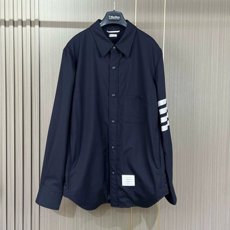 Thom Browne Thom Browne size2 Wool striped four-barrel shirt jacket Size US M / EU 48-50 / 2 - 1 Thumbnail