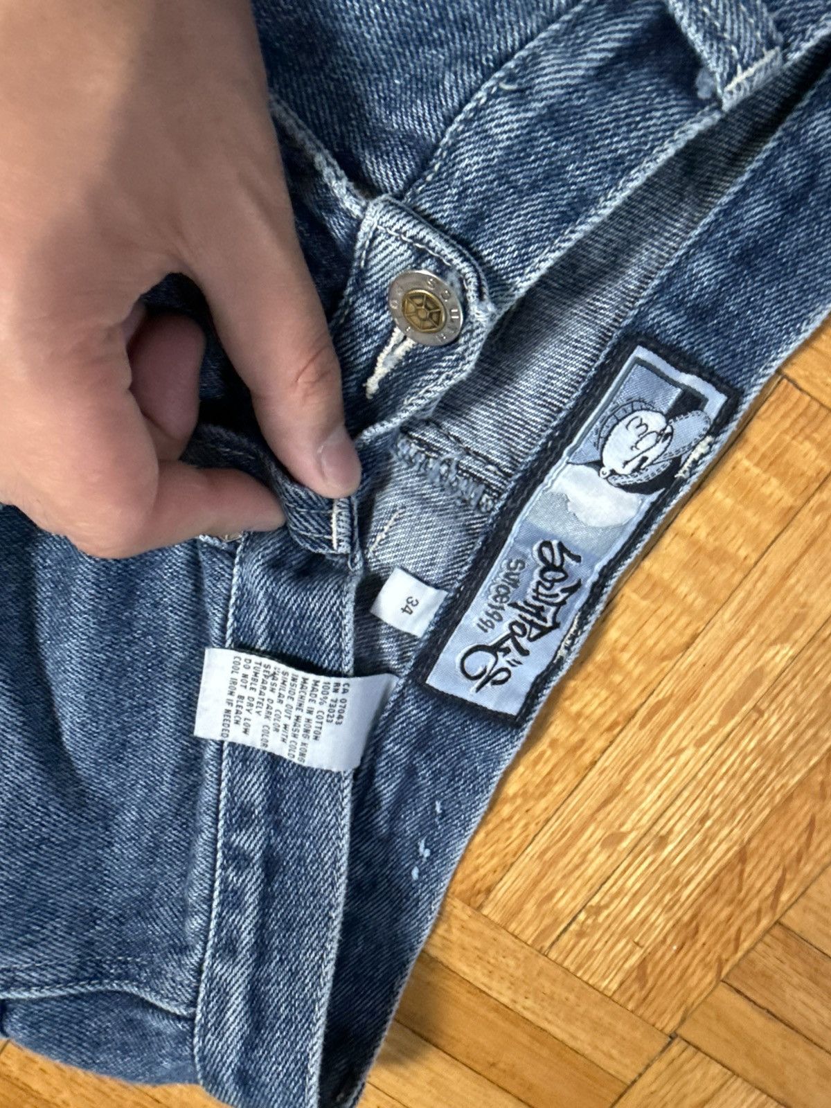 Southpole Y2K Southpale Faded Baggy Carpenter Denim Jeans Size US 34 / EU 50 - 4 Thumbnail
