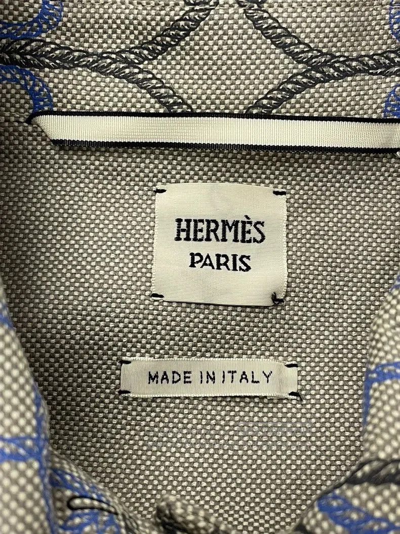 Hermes Hermes Gray Printed Denim Jacket. Size US M / EU 48-50 / 2 - 5 Thumbnail