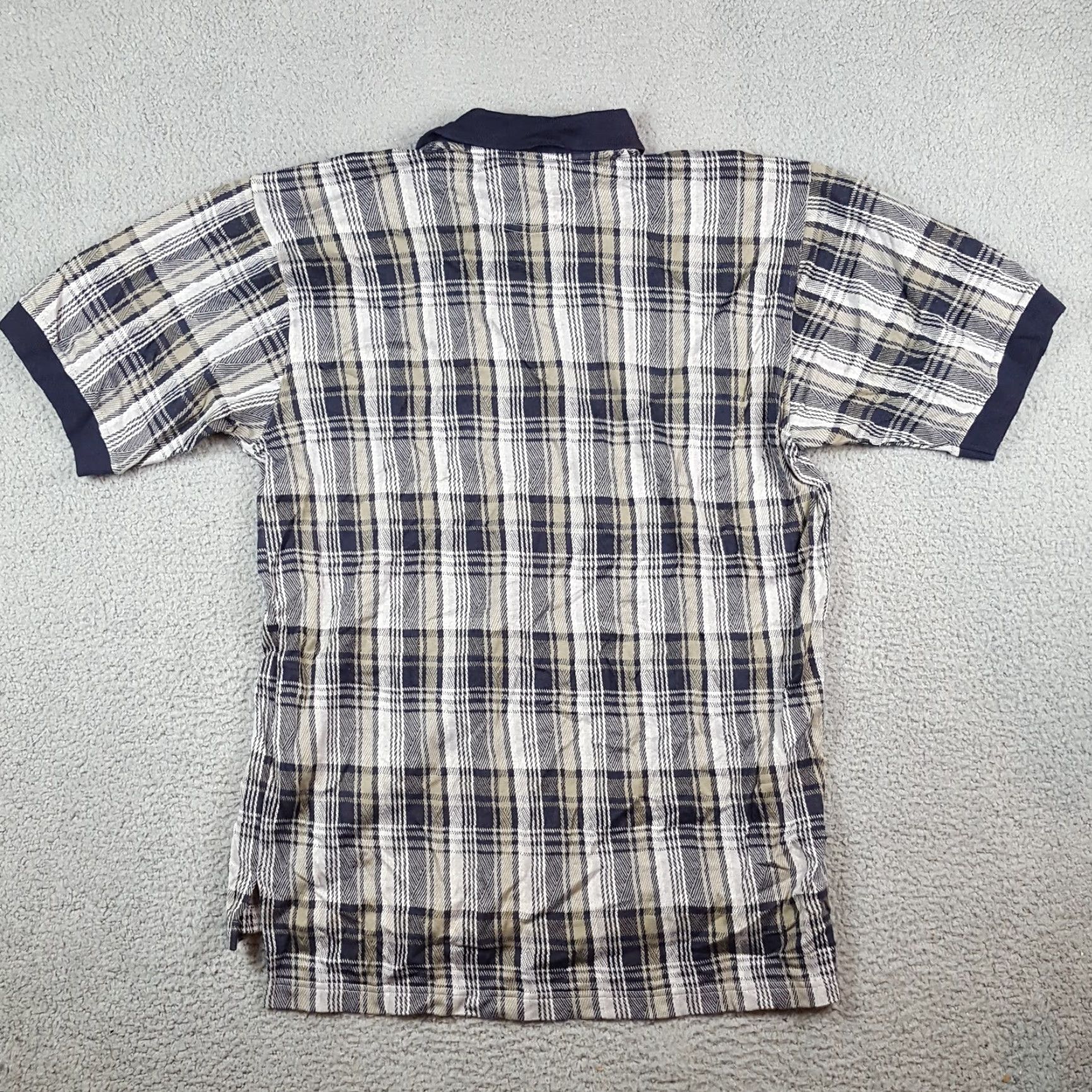 Izod VINTAGE IZOD Polo Shirt Mens Y2K Gray Plaid Surf Skater Grunge 90s Preppy Golf Collared Knit Cotton Short Sleeve Size L Size US L / EU 52-54 / 3 - 6 Thumbnail