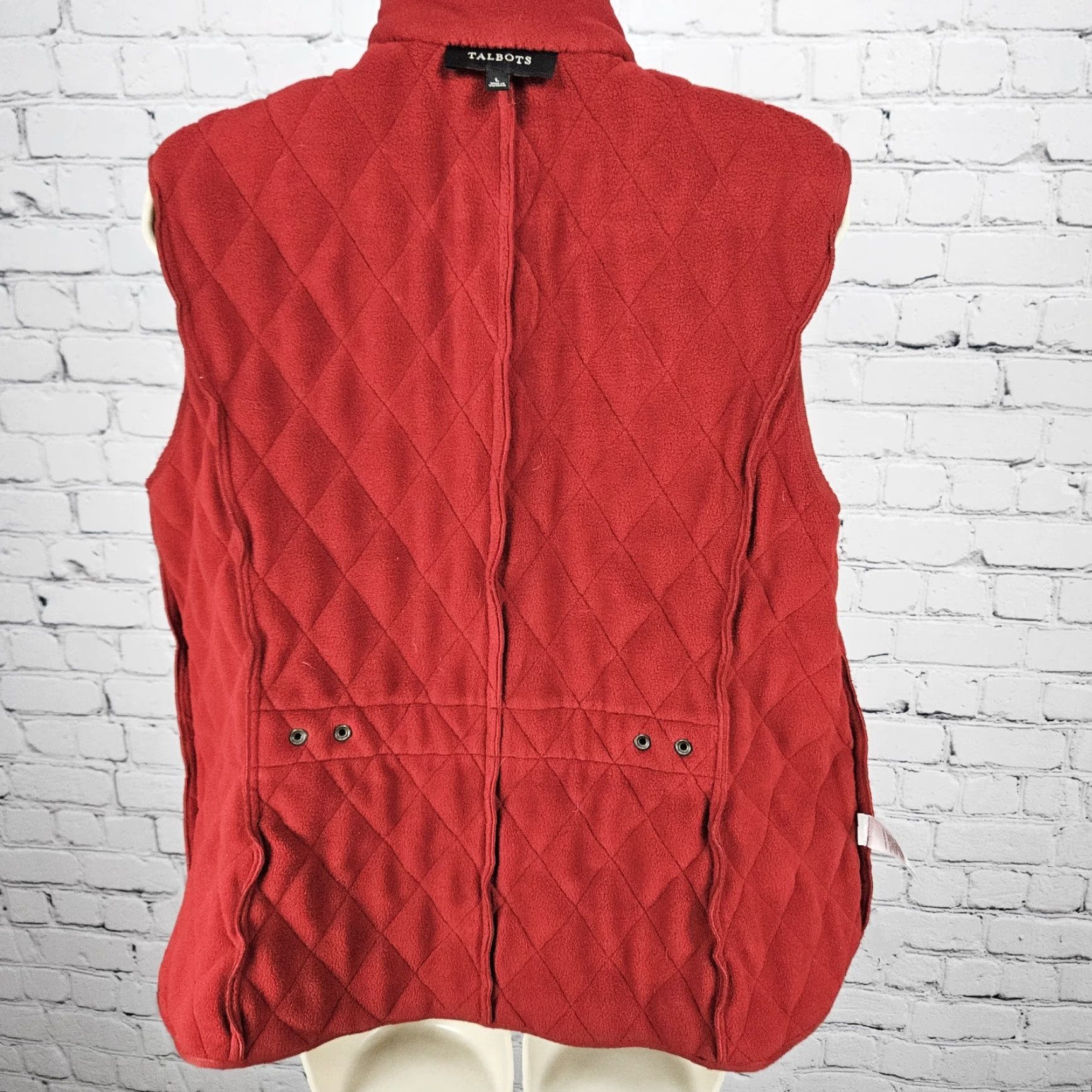 Talbots Talbots Jacket Women Vest Quilted Fleece Lined Full Zip Snap Gilet Short Sleeveless L Red Large Size L / US 10 / IT 46 - 6 Thumbnail