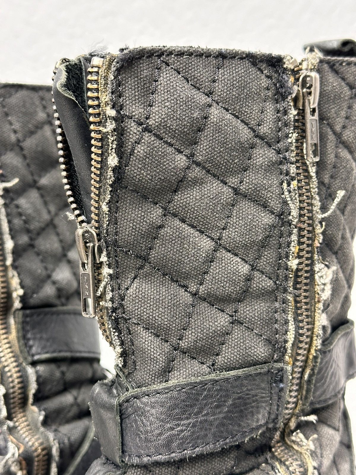 A.S.98 Heidi Slimane Black Moto Boots belted Leather vintage Size US 8 / IT 38 - 11 Thumbnail