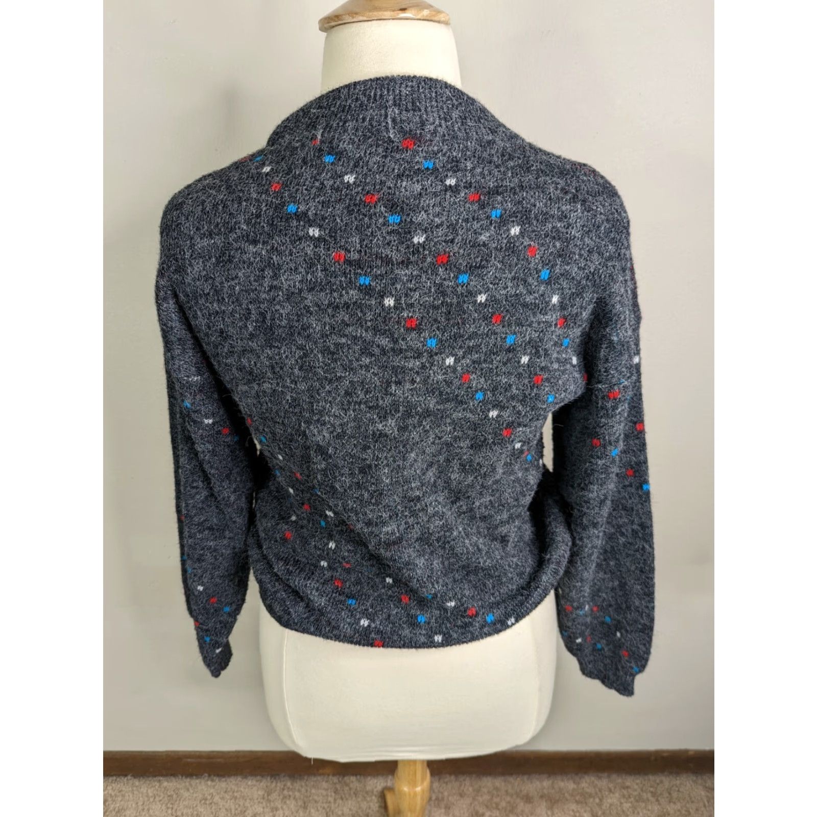 Vintage VINTAGE Glamour-Knit Gray Mock Neck Sweater USA Made Women's Size Large S4C Size L / US 10 / IT 46 - 4 Thumbnail