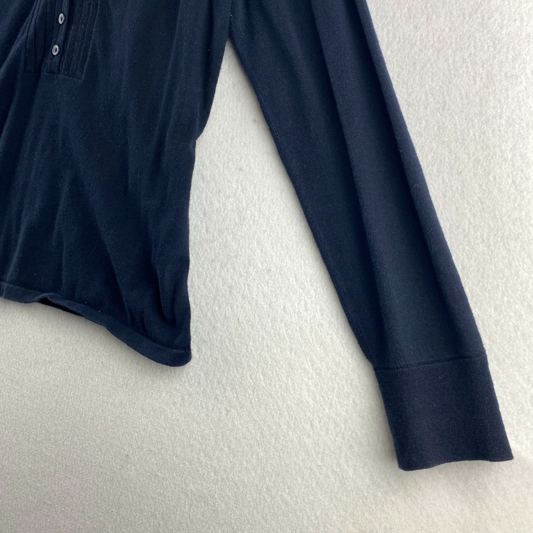 Talbots Talbots Sweater Womens L Blue V-Neck 1/2 Button Up Pullover Long Sleeve Casual Modern Shirts Size L / US 10 / IT 46 - 5 Thumbnail