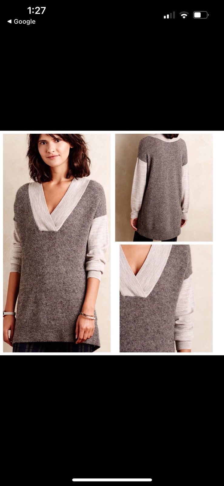 Anthropologie Anthropologie Moth Vneck Soft Boulders Wool Alpaca Pullover Size XS / US 0-2 / IT 36-38 - 10 Thumbnail
