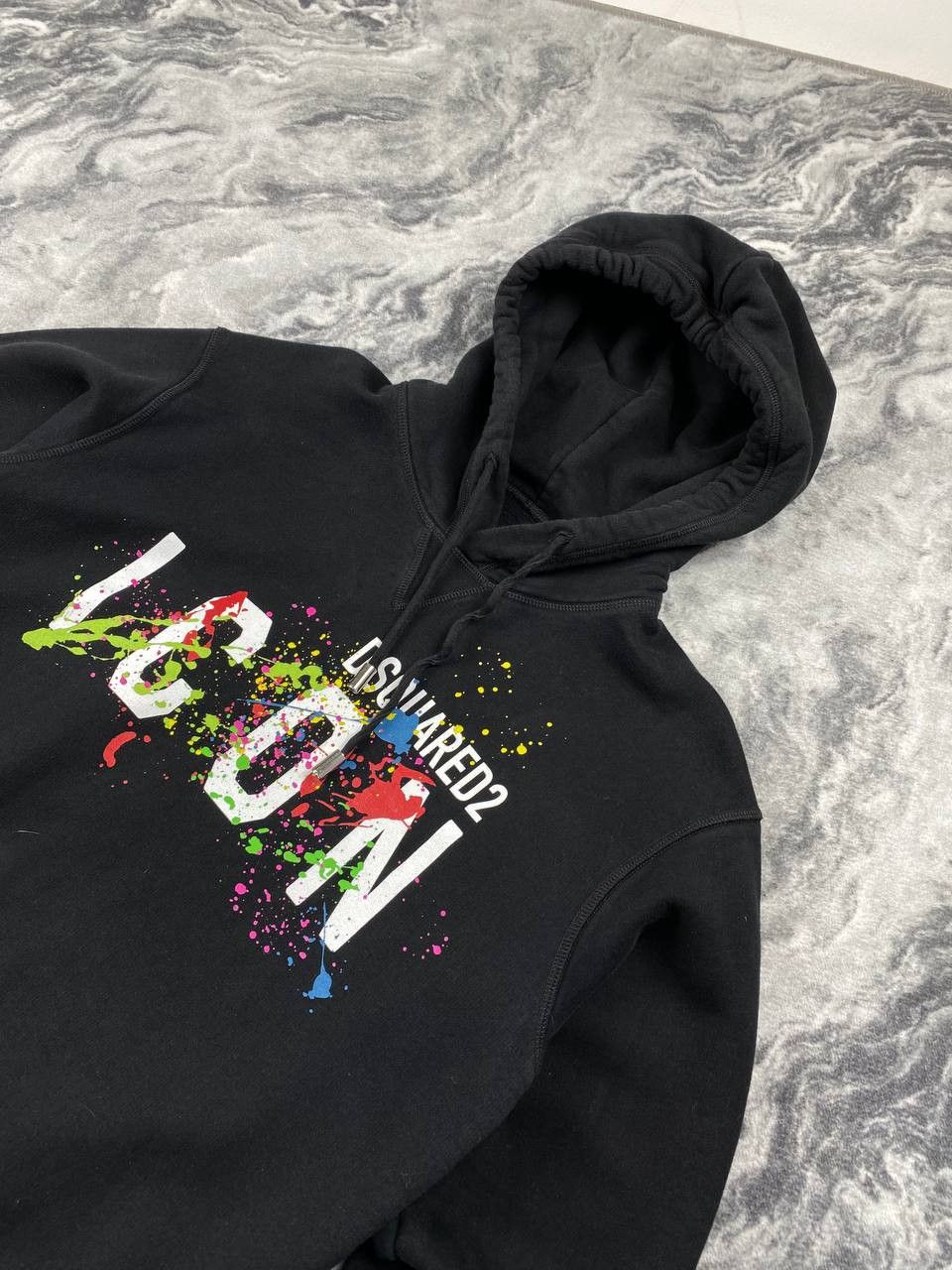 Dsquared2 Dsquared2 Icon Painted Big Logo Hoodie Size M Black Size US M / EU 48-50 / 2 - 3 Thumbnail