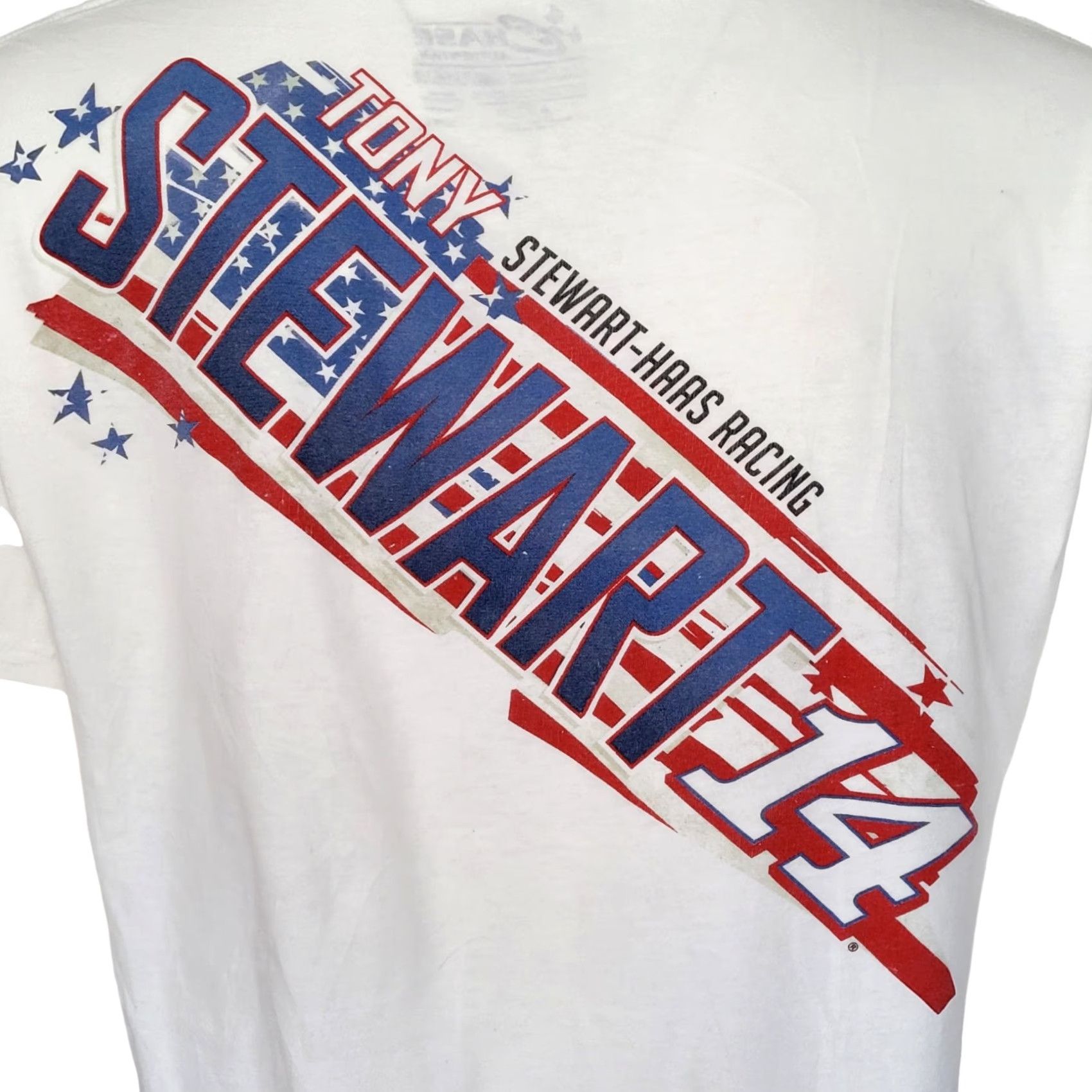 Chase Authentics VINTAGE Tony Stewart #14 NASCAR T-Shirt Chase Authentics Large White Men's T-Shirt Graphic Print #14 Car American Salute Decade: 2000s NASCAR Size US L / EU 52-54 / 3 - 8 Thumbnail