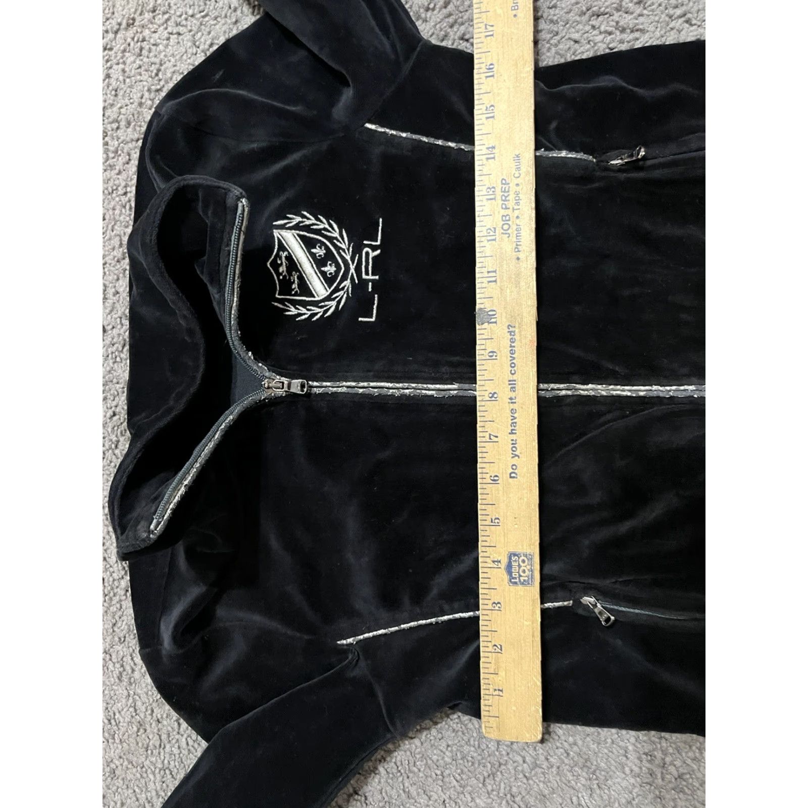 Ralph Lauren Lauren Ralph Lauren Sweater Womens Medium Velour Black Full Zip Mock Neck Size S / US 4 / IT 40 - 5 Thumbnail