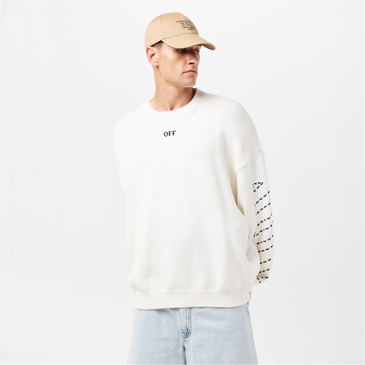 Off-White o1g2r1mq0226 Arrows Long Sleeve Crew Neck Sweatshirt White Size US M / EU 48-50 / 2 - 3 Thumbnail