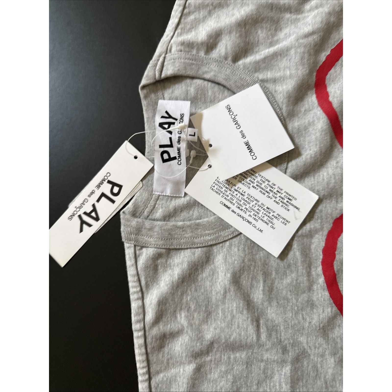 Comme des Garcons NWT CDG COMME DES GARCONS BIG HEART T-SHIRT SZ L GREY TEE Size US L / EU 52-54 / 3 - 3 Thumbnail
