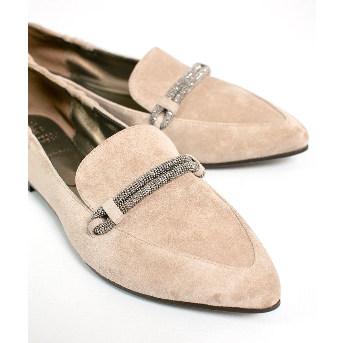 Brunello Cucinelli Brunello Cucinelli Woman's Suede Beaded Loafers Grey 36 Size US 6 / IT 36 - 5 Thumbnail