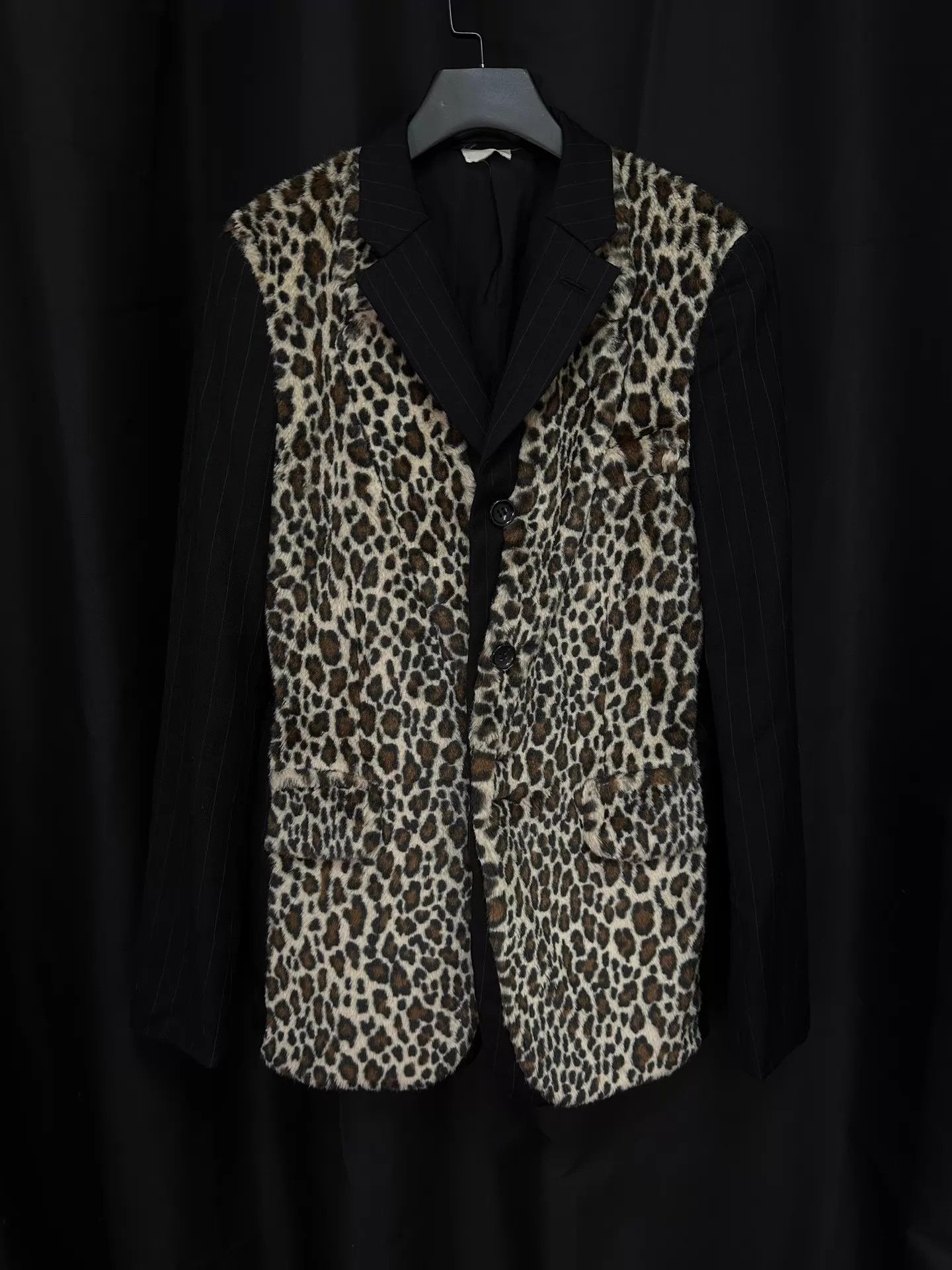 Comme des Garcons Comme des Garçons 09AW Leopard & Black Stripe Jacket XS Size US XS / EU 42 / 0 - 1 Thumbnail
