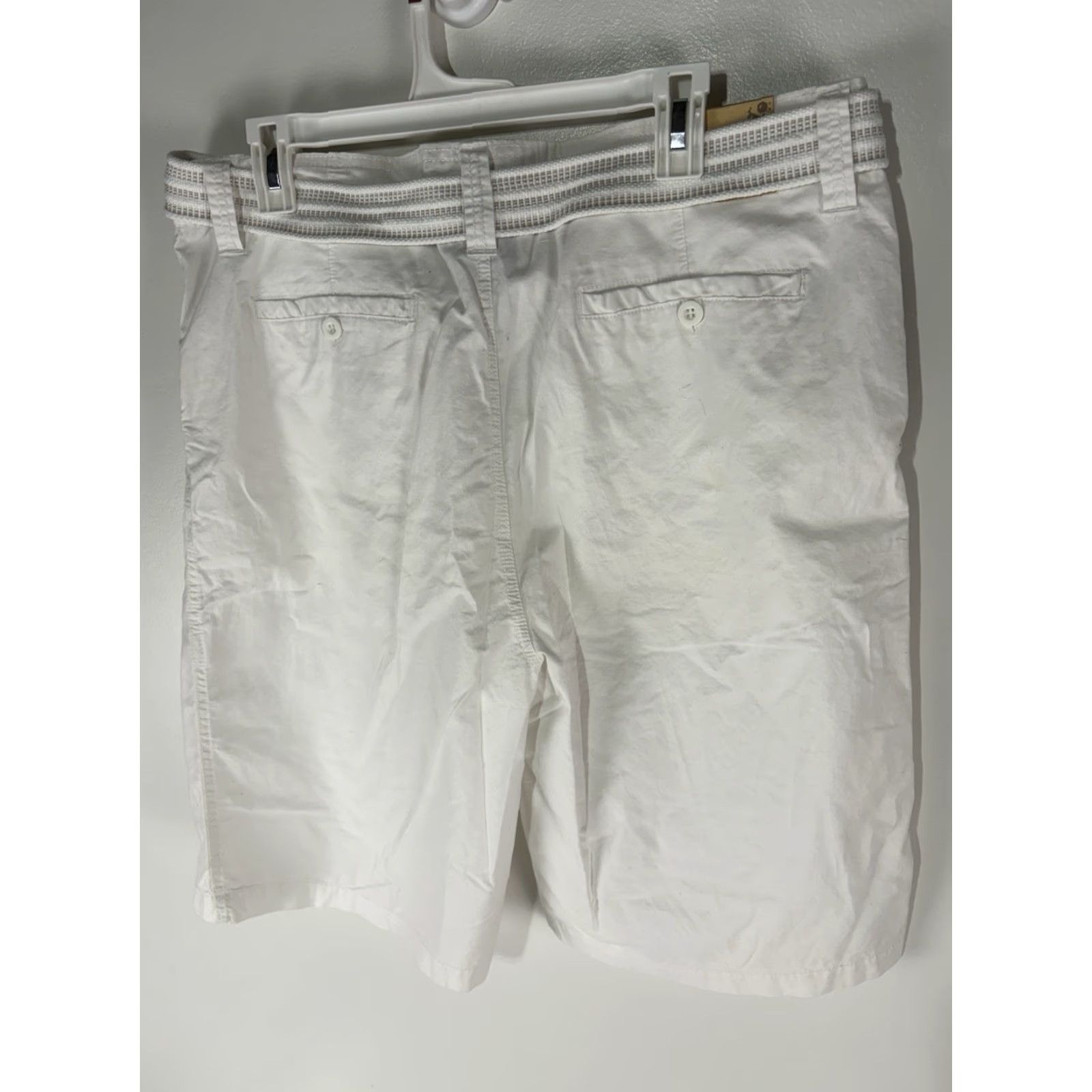 Burnside Burnside Shorts Men’s 38 White 100% Cotton Belted 11in Zip Button Cargo Casual Workwear New Size US 38 / EU 54 - 2 Thumbnail