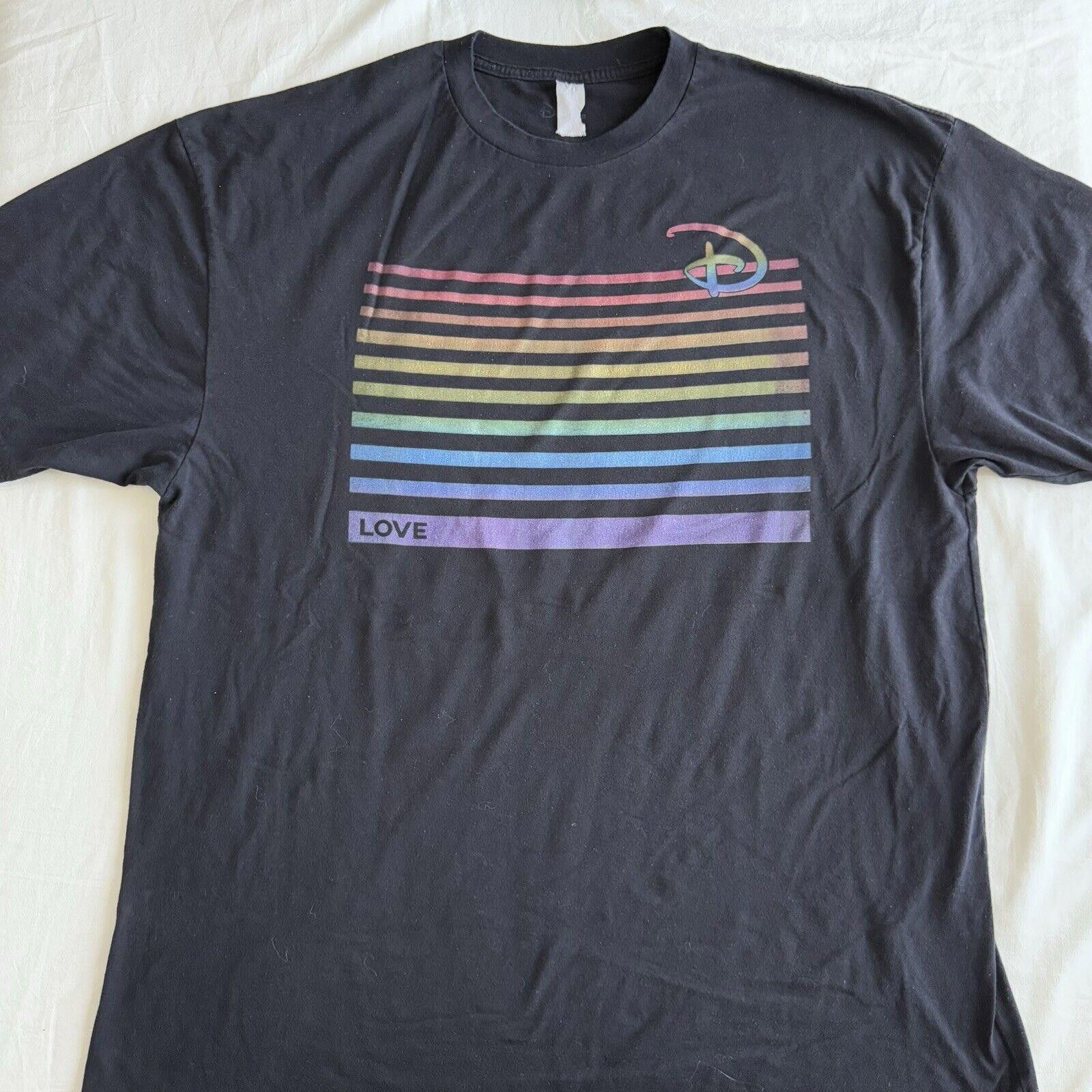 Disney Rare Disney Rainbow Stripe T-Shirt Men's 3XL Black Big Tall Size US XXL / EU 58 / 5 - 2 Thumbnail
