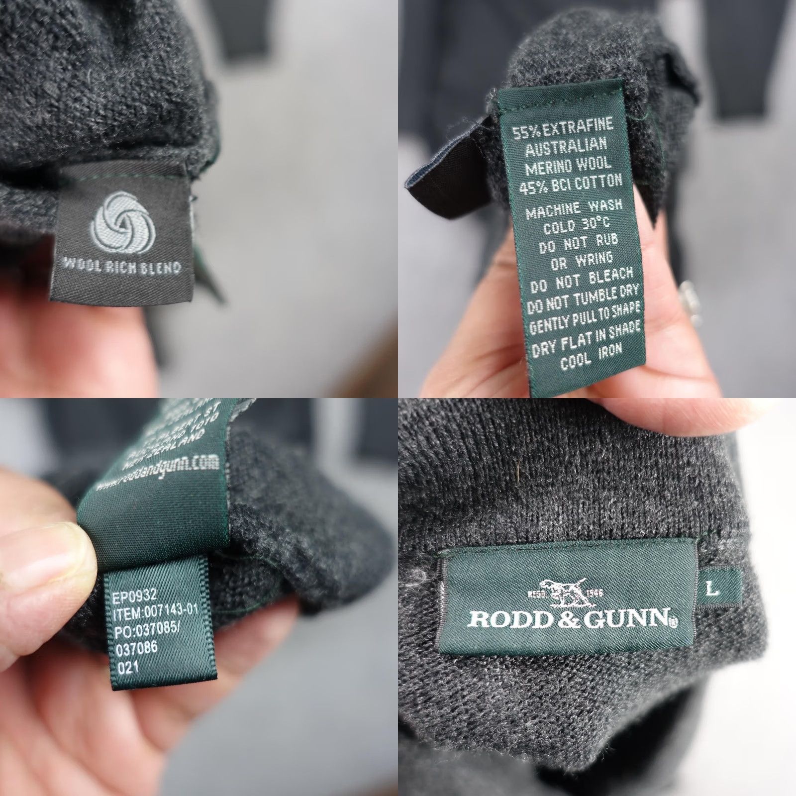 Rodd & Gunn Rodd & Gunn Sweater Mens L Gray Merino Wool Cotton Polo Collar Pullover Knit Size US L / EU 52-54 / 3 - 10 Thumbnail