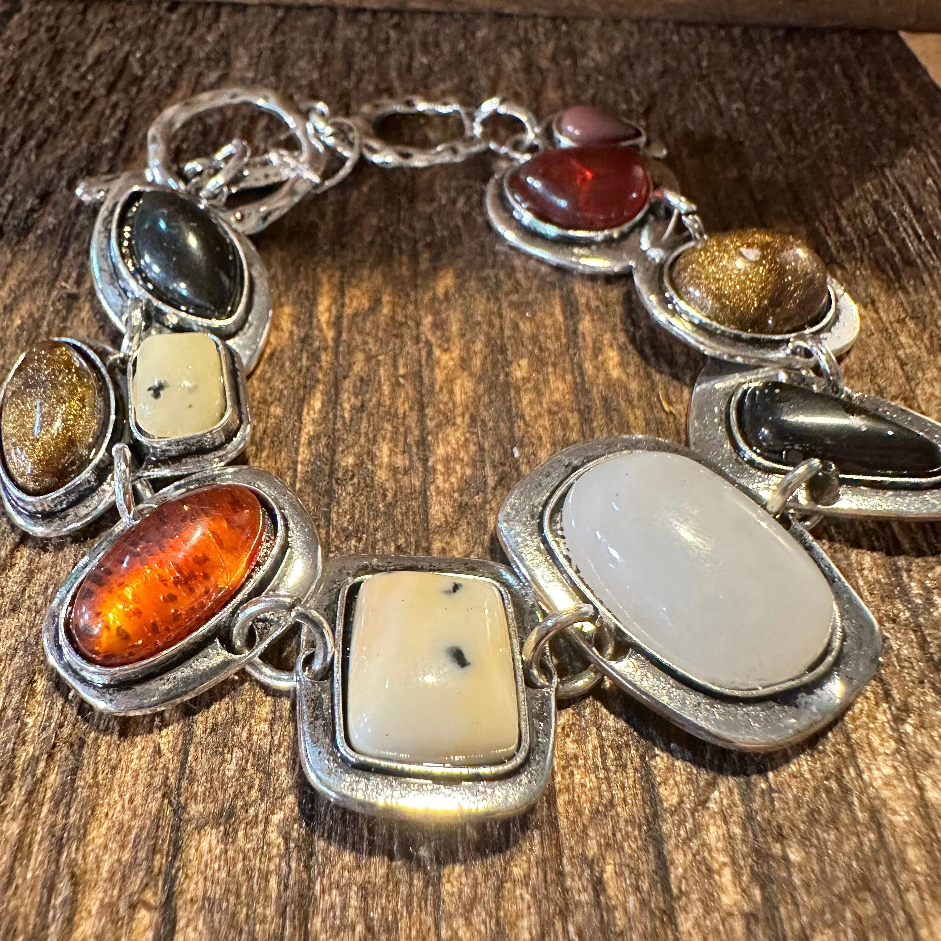 Other Handcrafted Boho Western Chic Natural Stone Link Bracelet, A Size ONE SIZE - 3 Thumbnail