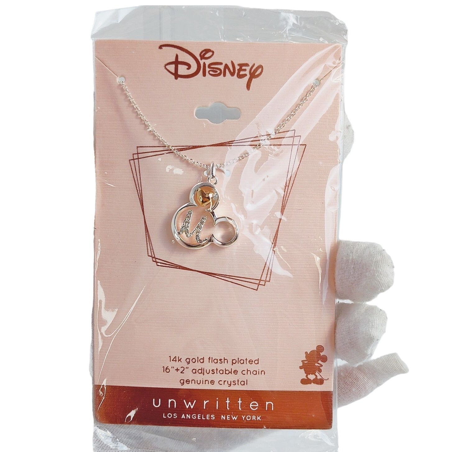 Disney Disney Mickey Mouse Initial "M" Necklace Gold Plated NIP Size ONE SIZE - 1 Thumbnail