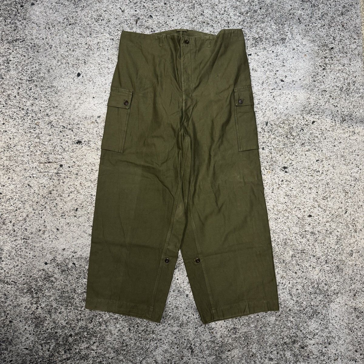 Vintage 60s Dutch Army Heavyweight Wide Leg Canvas Cargo Pants Size US 40 / EU 56 - 8 Thumbnail