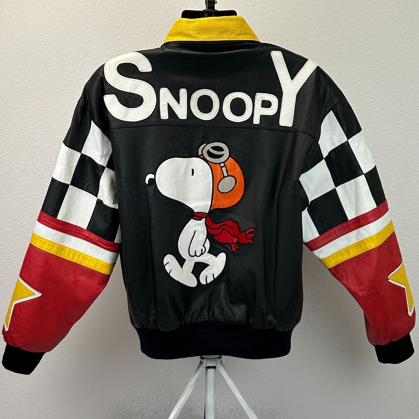 Excelled Vintage 90s Snoopy Peanuts Leather Bomber Jacket L Large Size US L / EU 52-54 / 3 - 3 Thumbnail