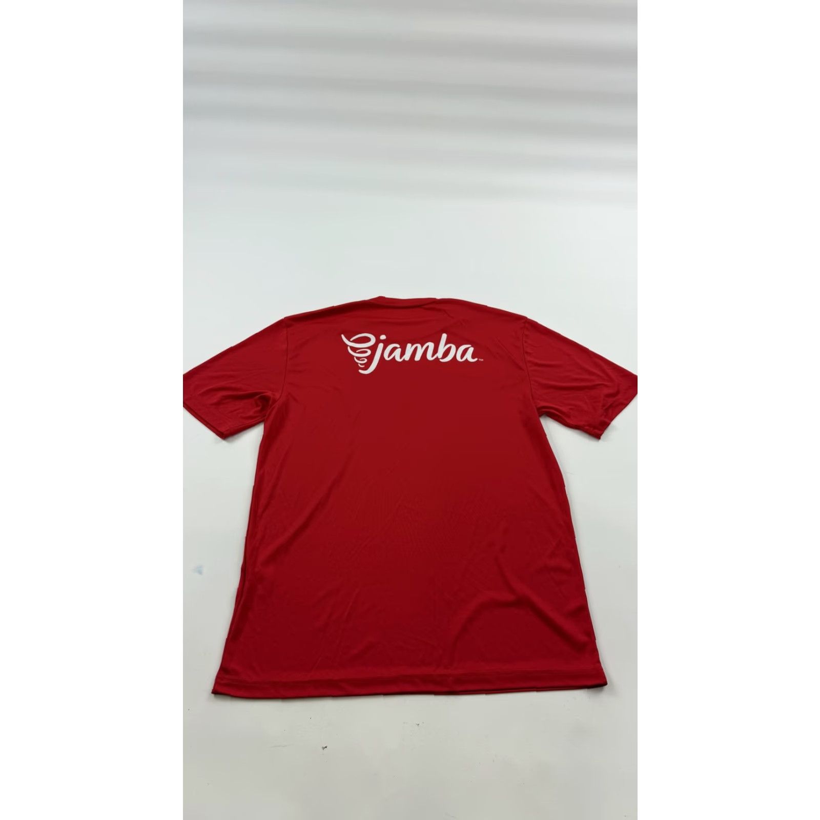 Logo 7 Jamba Shirt Mens Medium Red Sport-Tek Performance Tee Polyester Lightweight Logo Short Sleeve Crew Neck T-Shirt Fitness Gym Running Size US M / EU 48-50 / 2 - 6 Thumbnail