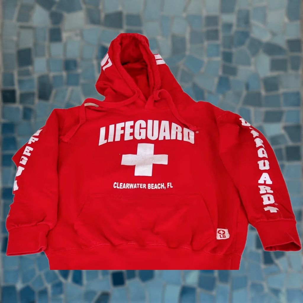 Vintage Clearwater Beach FL Lifeguard Hoodie Sweatshirt Red Size S Small Men's Size US S / EU 44-46 / 1 - 1 Thumbnail