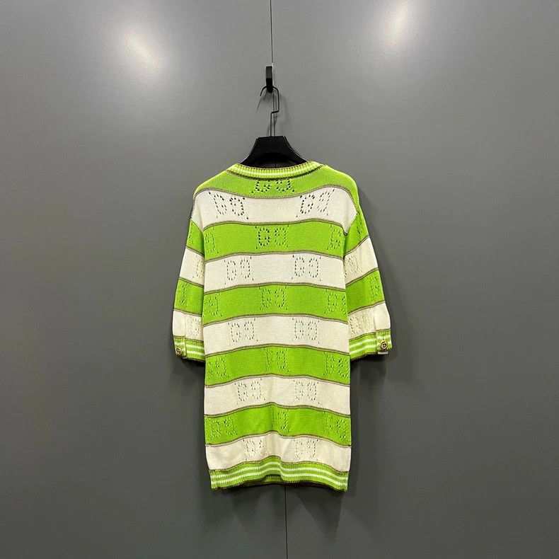 Gucci Gucci White and green striped hollow GG sweater 2501-Nextar Size US XS / EU 42 / 0 - 2 Thumbnail