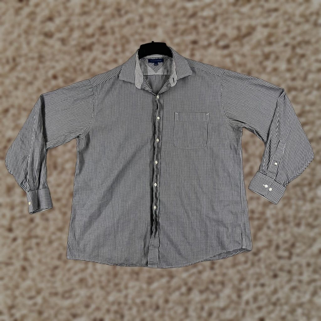 Tommy Hilfiger Tommy Hilfiger Shirt Men 17.5 Black White Plaid Button Up Long Sleeve Pocket Size US XL / EU 56 / 4 - 1 Thumbnail