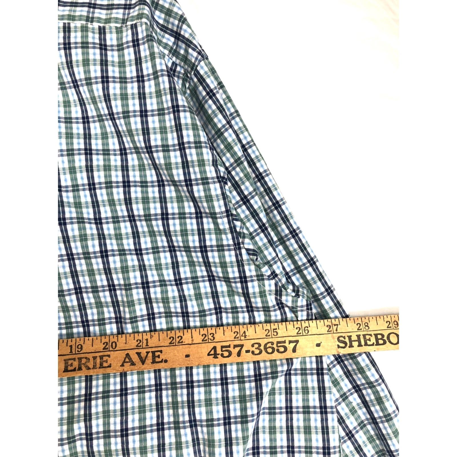 Izod IZOD Mens Shirt 2XL Plaid Long Sleeve Button-Up Green Blue Casual Shirt Mens Size US XXL / EU 58 / 5 - 7 Thumbnail