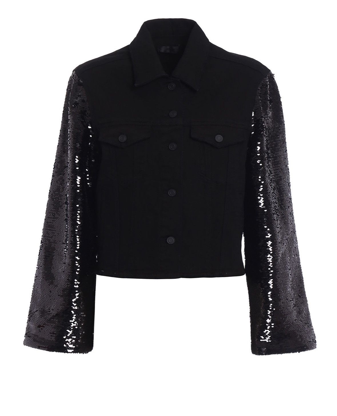 Rta RTA Haylee Sequined Sleeves Denim Jacket Women’s Size M / US 6-8 / IT 42-44 - 3 Thumbnail
