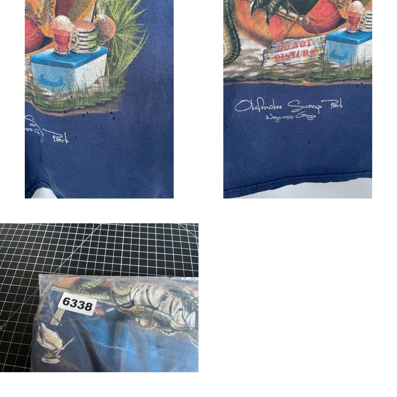 Gildan VINTAGE Distressed Okefenokee Swamp T-Shirt Adult XL Dark Blue Gildan Logo Short Sleeve Crew Neck 100% Cotton Men’s Retro 2000s Size US XL / EU 56 / 4 - 8 Thumbnail