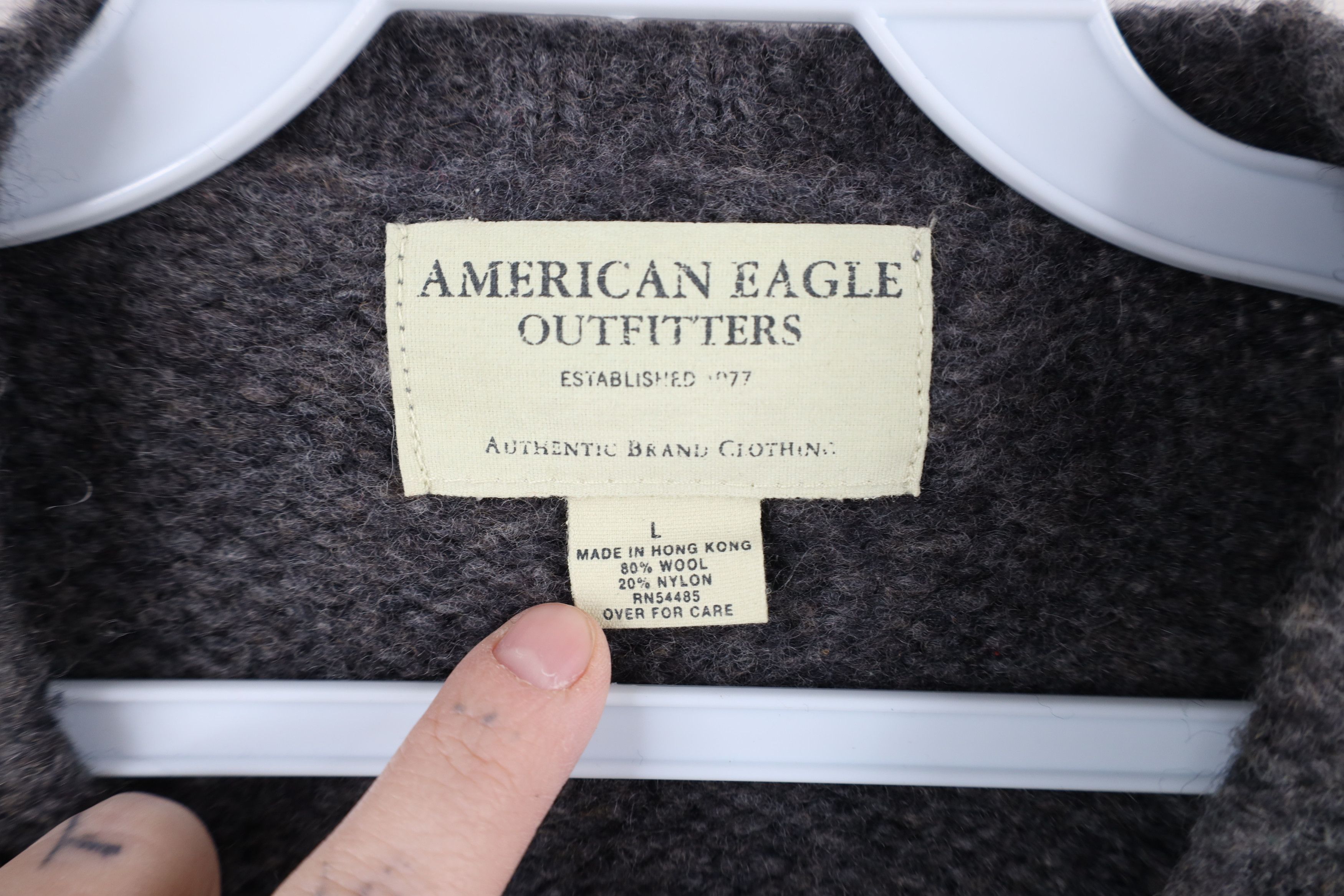 American Eagle Outfitters × Vintage Vintage 90s Y2K American Eagle Blend Knit V-Neck Sweater Size US L / EU 52-54 / 3 - 4 Thumbnail