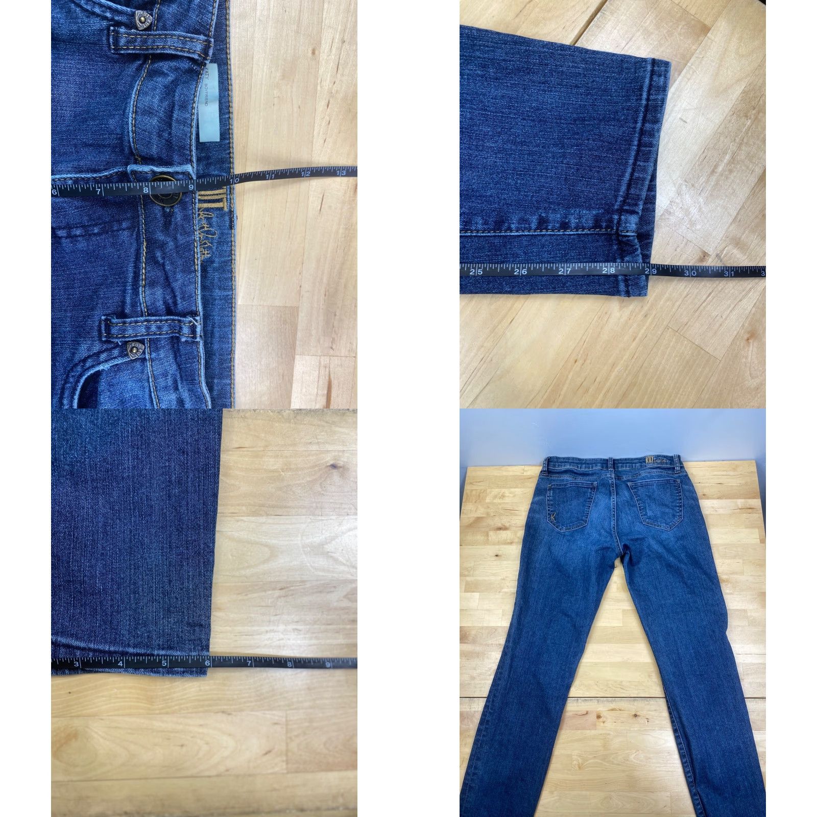Vintage KUT from the Kloth Katy Boyfriend Jeans Womens 8 Blue Stretch Denim Casual Mid Rise 29 Inseam Jeans Womens Size 30" / US 8 / IT 44 - 8 Thumbnail