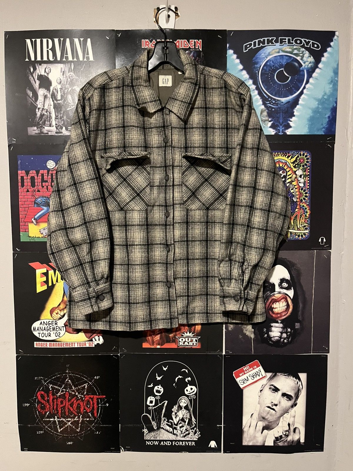 Gap Vintage Y2K 2000’s Gal Wool Flannel Button Down shirt Size US M / EU 48-50 / 2 - 3 Thumbnail