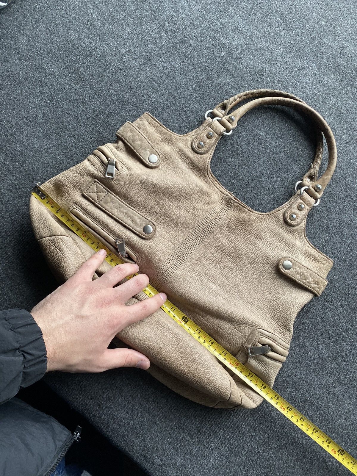LIEBESKIND BERLIN 🔥90s Liebeskind Leather Beige Vntg Handle Bag women os Size ONE SIZE - 5 Thumbnail