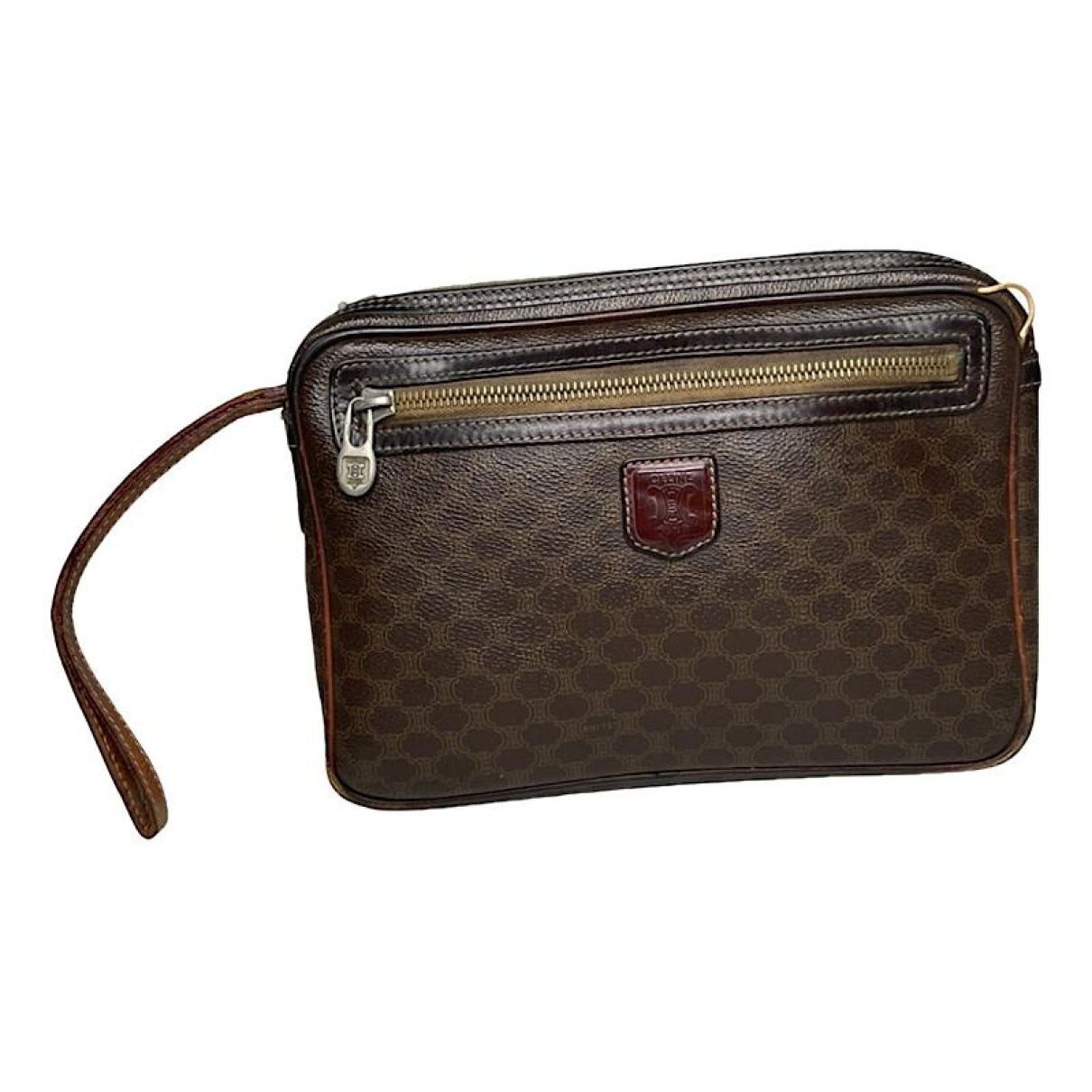 Celine Triomphe Vintage Brown Leather Clutch Bag Size ONE SIZE - 1 Thumbnail